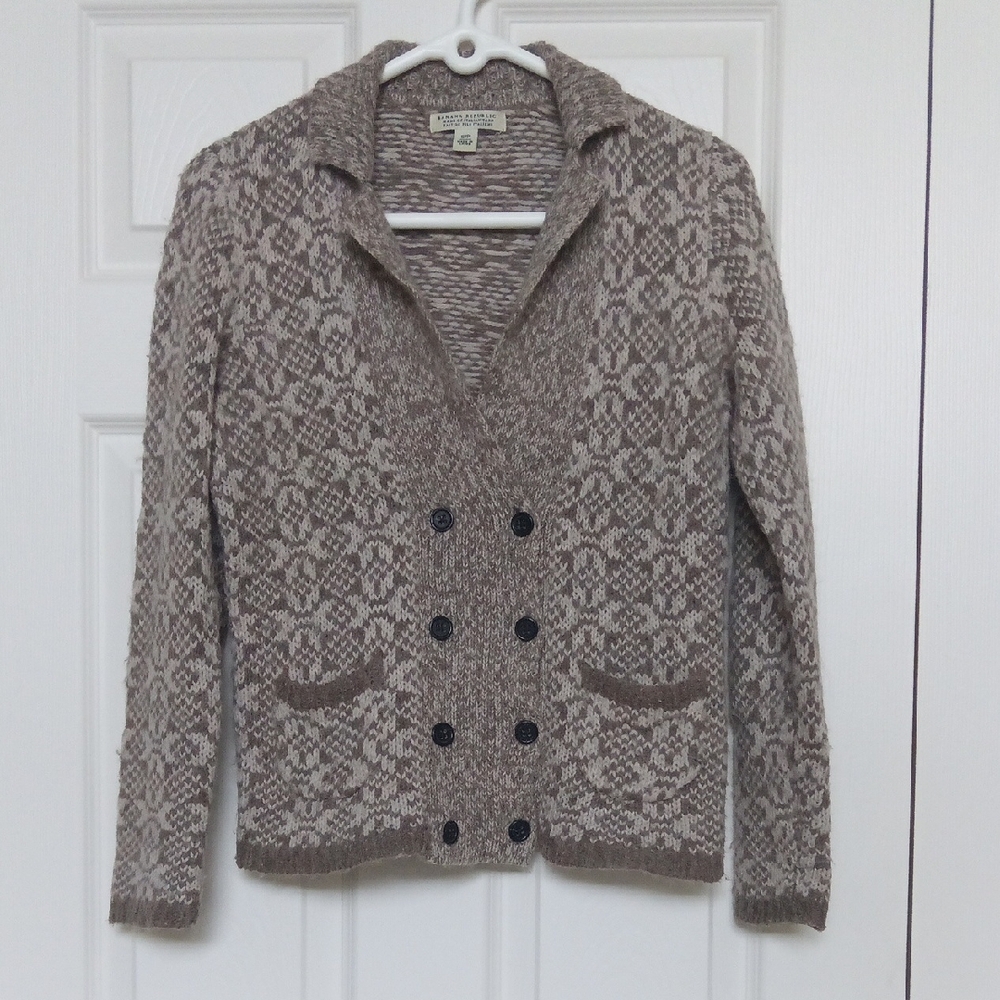 🪇2for$15 Ptp19" Banana Republic Wool Blend Jacquard Cardigan With Pockets